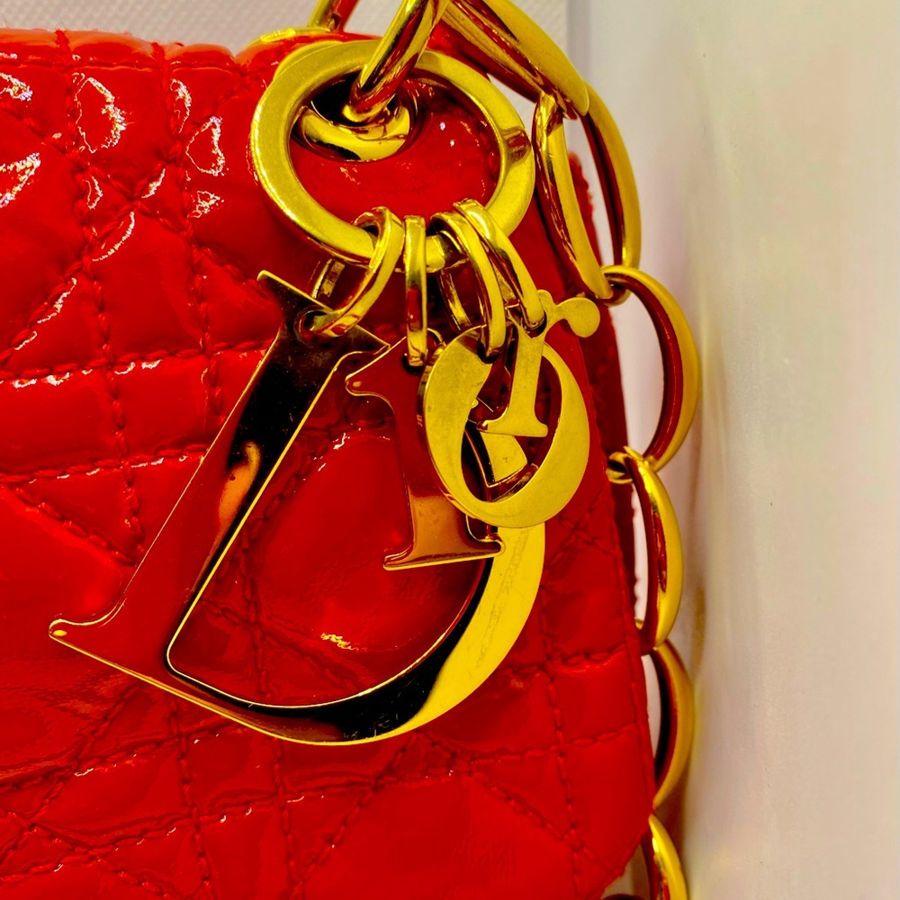 Christian Dior limited edition red lamb skin